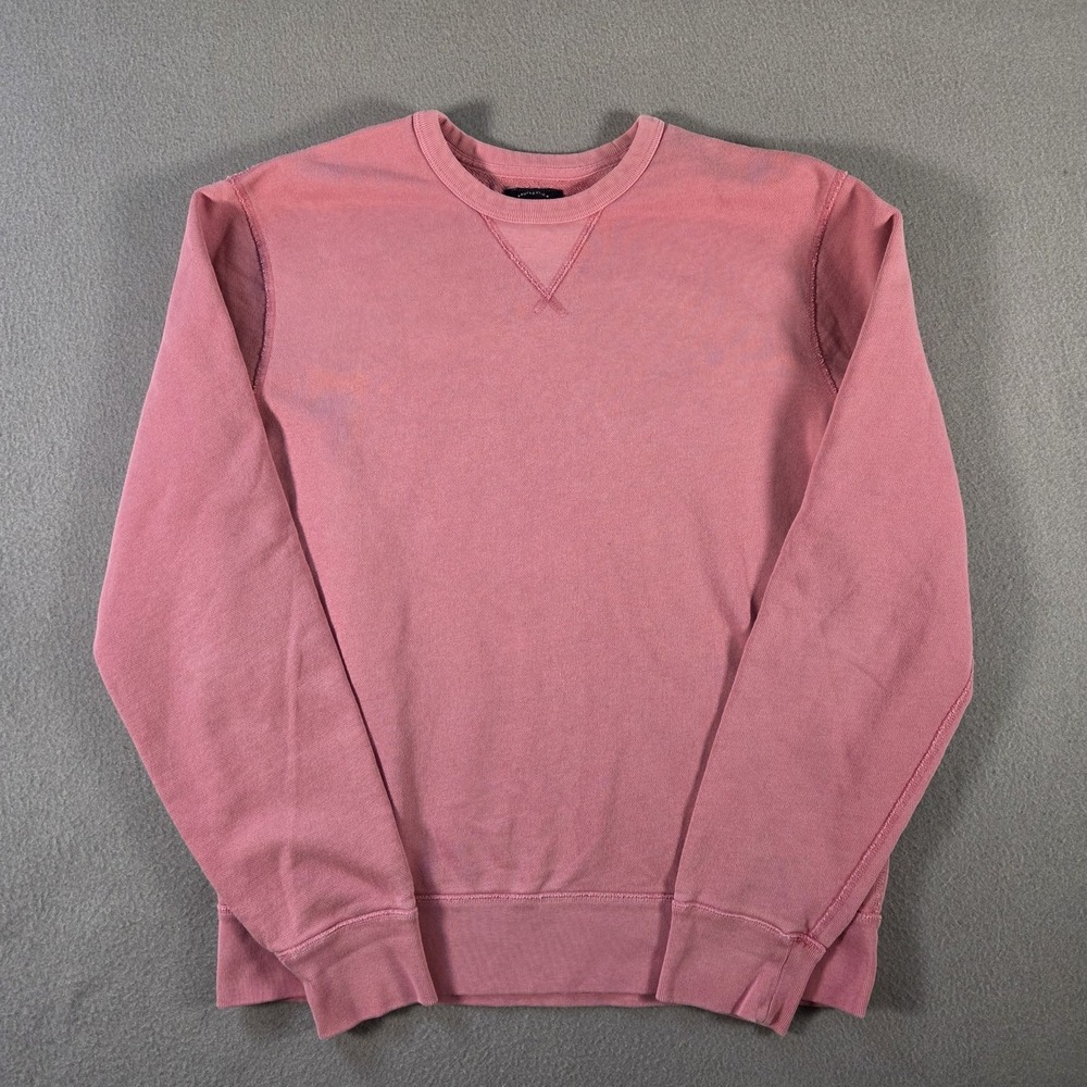 J Crew Sweatshirt Mens Medium Pink Garment Dyed Crewneck French Terry Pullover